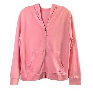 Cat & Jack Full Zip Hoodie Pockets Rubber Heart Detail Girls Size XXL Pink NWT